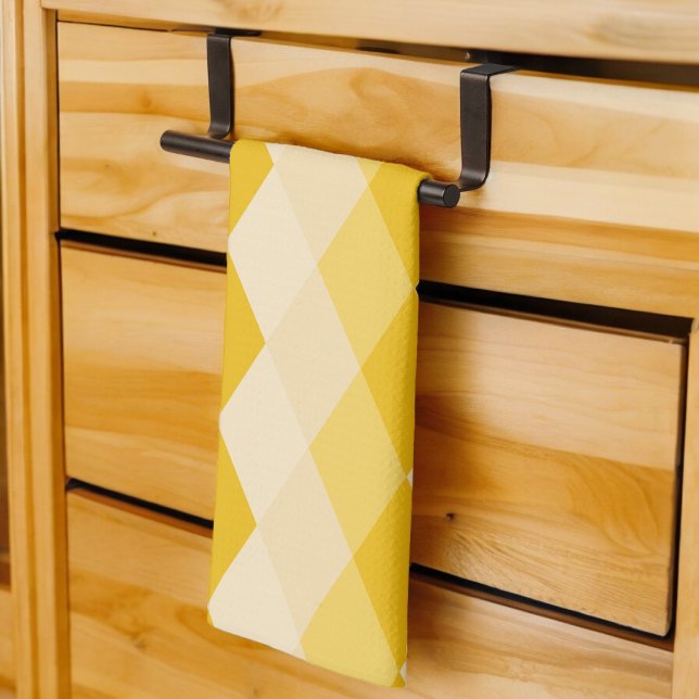 Yellow Shade Rhombus Shape Pattern Geschirrtuch (Kitchen Towel)