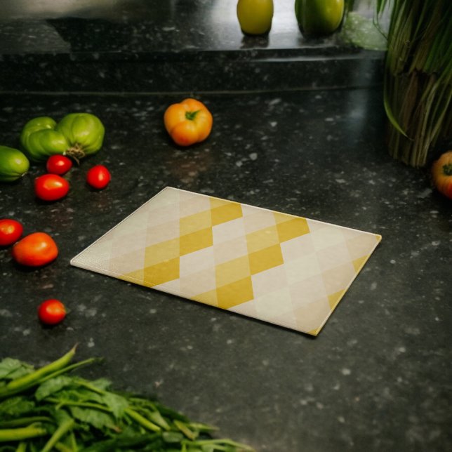 Yellow Shade Rhombus Shape Pattern Schneidebrett (Chopping Board)