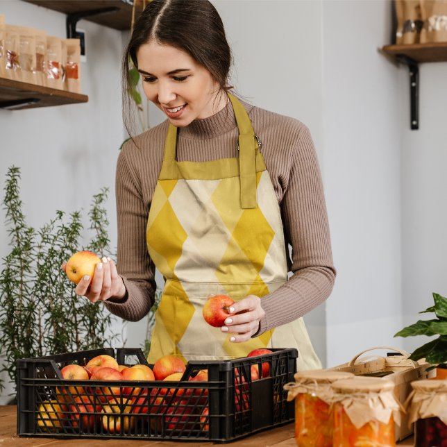 Yellow Shade Rhombus Shape Pattern Schürze (apron)