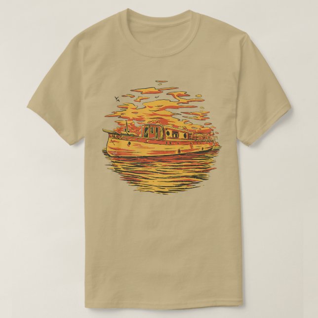 Yellow Ship Crew Segelboot Premium  T-Shirt (Design vorne)