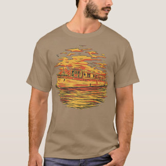 Yellow Ship Crew Segelboot Premium  T-Shirt