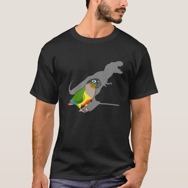 Yellow Side Conure Rex Funny Dinosaur Parrot Birb T-Shirt (Vorderseite)