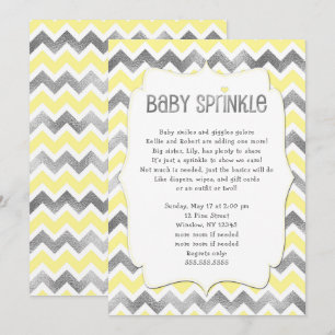 Yellow Silver Baby Sprinkbaby Dusche Einladung