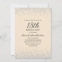Yellow Silver Diamond Glitzer 18. Geburtstag