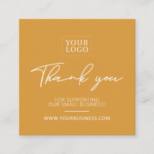 Yellow Simple Business Thank you Insert Card Quadratische Visitenkarte