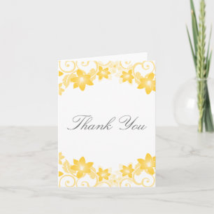 Yellow Simple Floral Danke Card