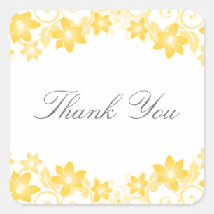 Yellow Simple Floral Danke Stickers