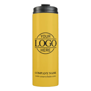 Yellow Simple Modern Brand Company Business Logo Thermosbecher