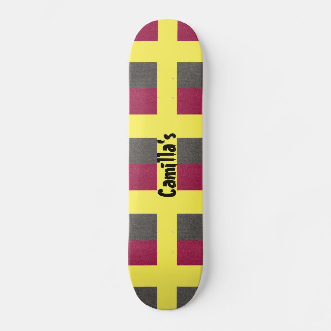 Yellow Skateboard Simulated Red Gray Glitzer (Vorderseite)