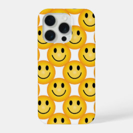 Yellow Smiley Emoji Happy Face Phone Case iPhone 15 Pro Hülle