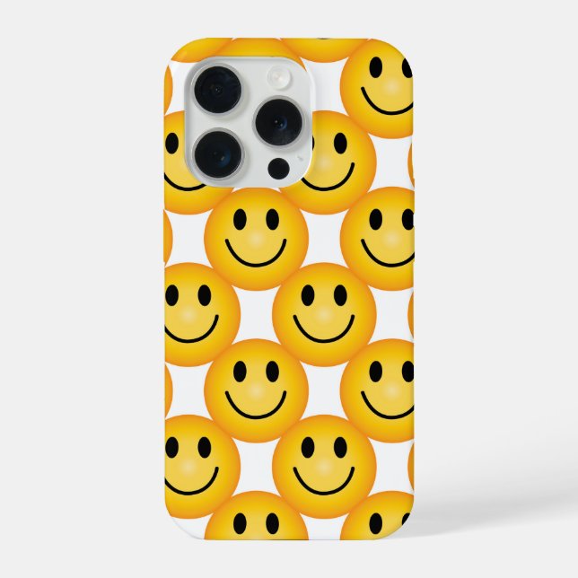 Yellow Smiley Emoji Happy Face Phone Case iPhone Hülle (Rückseite)