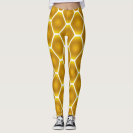 Yellow Snake Diamond Print Leggings