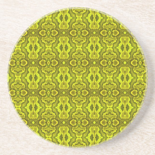 Yellow Snake Skin Texture Untersetzer (Vorne)