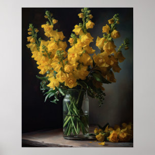 Yellow Snapdragon Blume Art Print Poster