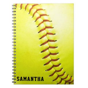 Yellow Softball Personalisiert Notizblock