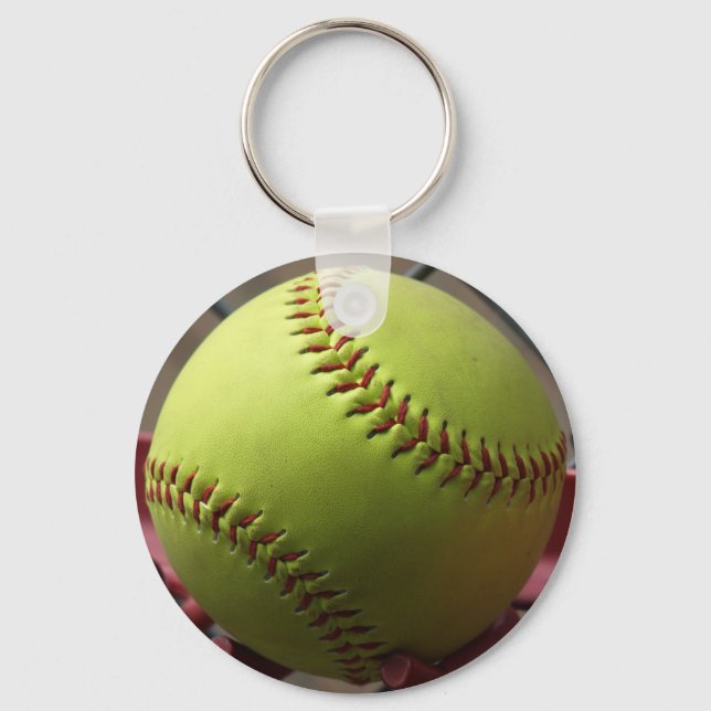 Yellow Softball Schlüsselanhänger (Vorderseite)