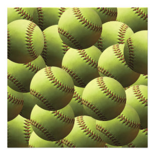 Yellow Softball Wallpaper Fotodruck