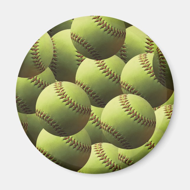 Yellow Softball Wallpaper Magnet (Vorne)
