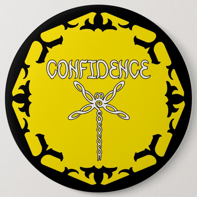 Yellow Solar Plexus Chakra Dragonfly Button (Vorderseite)