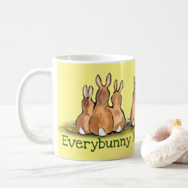 Yellow Somebunny Bunny Rabbit Liebe Wertschätzung Kaffeetasse (Mit Donut)