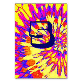 Yellow Spiral Gefärbte Krawatte Wedding Table Five Tischnummer