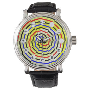 Yellow Spirals (japanisches Gesicht) von Kenneth Y Armbanduhr