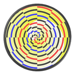 Yellow Spirals von Kenneth Yoncich Eishockey Puck