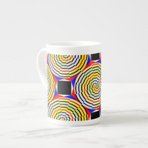 Yellow Spirals von Kenneth Yoncich Prozellantasse