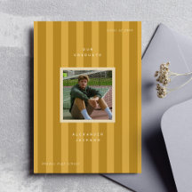 Yellow Sporty Stripes Graduation Photo