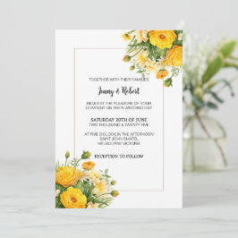 Yellow Spring Day Bouquet Wedding Einladung