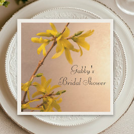 Yellow Spring Forsythia Blume Brautparty Serviette