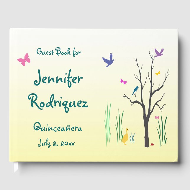 Yellow Spring Quinceañera Gästebuch (Vorderseite)