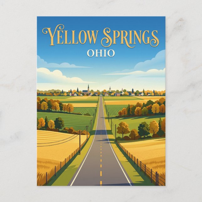Yellow Springs USA Postkarte (Vorderseite)