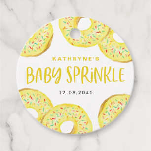 Yellow Sprinkle Donut Geburtstagsparty Danke Geschenkanhänger