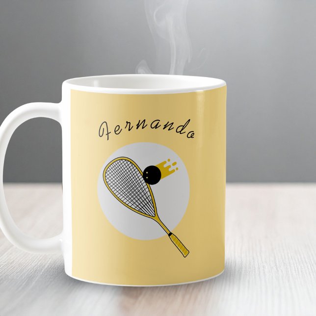Yellow Squash Racketball Individuelle Name Kaffeetasse (Von Creator hochgeladen)