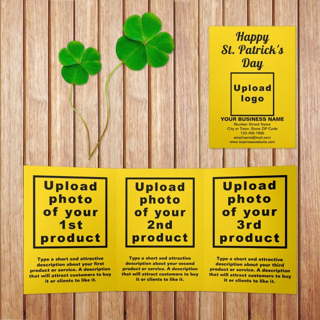Yellow St. Patrick's Day Business Trifold Card Dreifach Gefaltete Karte (Yellow St. Patrick's Day business trifold card)