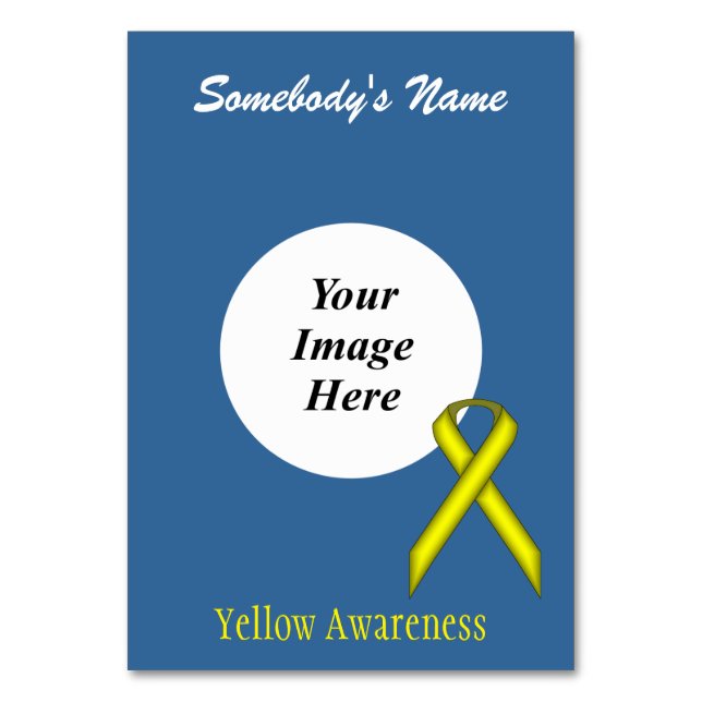 Yellow Standard Ribbon Template von Kenneth Yoncic Tischnummer (Vorderseite)