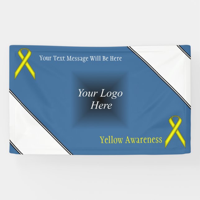 Yellow Standard Ribbon von Kenneth Yoncich Banner (Horizontal)