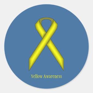 Yellow Standard Ribbon von Kenneth Yoncich Runder Aufkleber