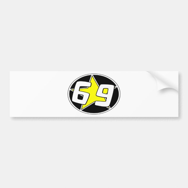 Yellow Star 69 Autoaufkleber (Vorne)