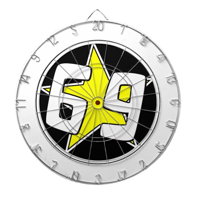 Yellow Star 69 Dartscheibe (vorne)