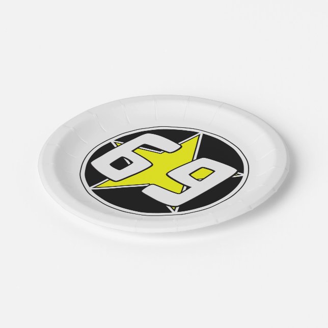 Yellow Star 69 Pappteller (Schrägansicht)