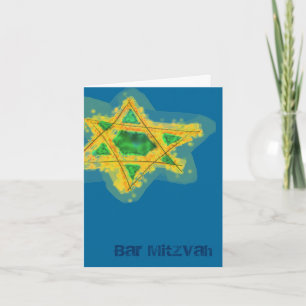Yellow Star Bar Mitzvah Karte