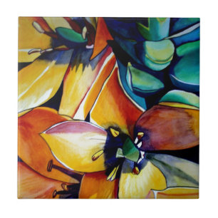 Yellow Star der Bethlehem Blume Aquarellkunst Fliese