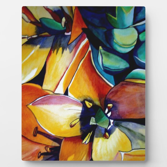 Yellow Star der Bethlehem Blume Aquarellkunst Fotoplatte (Vorderseite)