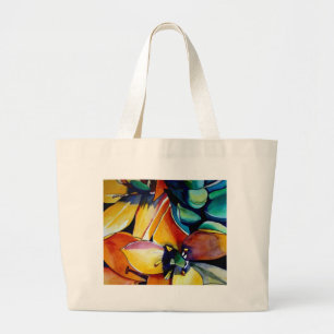 Yellow Star der Bethlehem Blume Aquarellkunst Jumbo Stoffbeutel