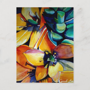 Yellow Star der Bethlehem Blume Aquarellkunst Postkarte