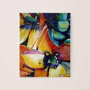 Yellow Star der Bethlehem Blume Aquarellkunst Puzzle