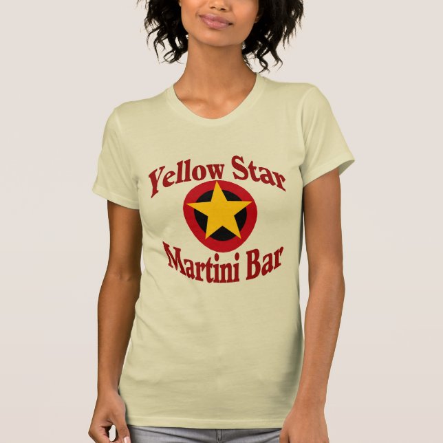 Yellow Star Martini Bar T-Shirt (Vorderseite)