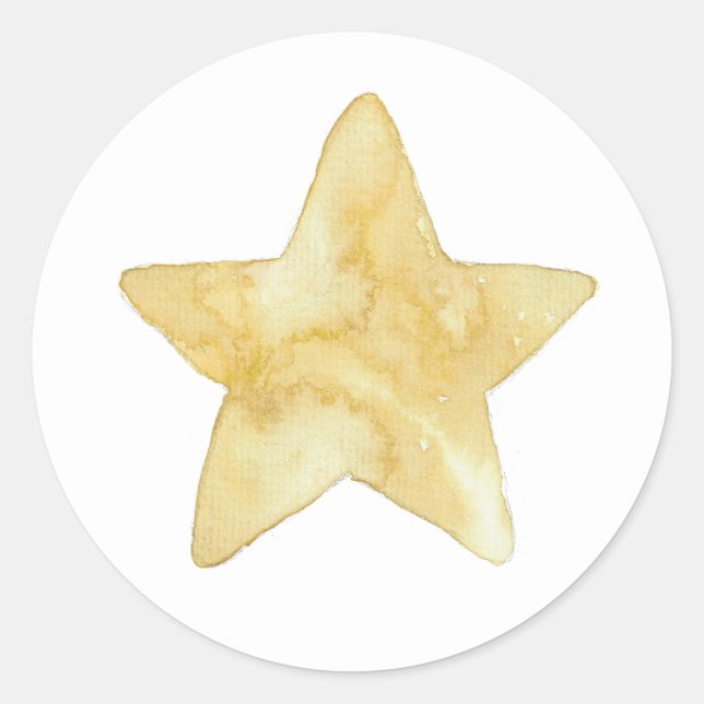 Yellow Star Runder Aufkleber (Vorderseite)